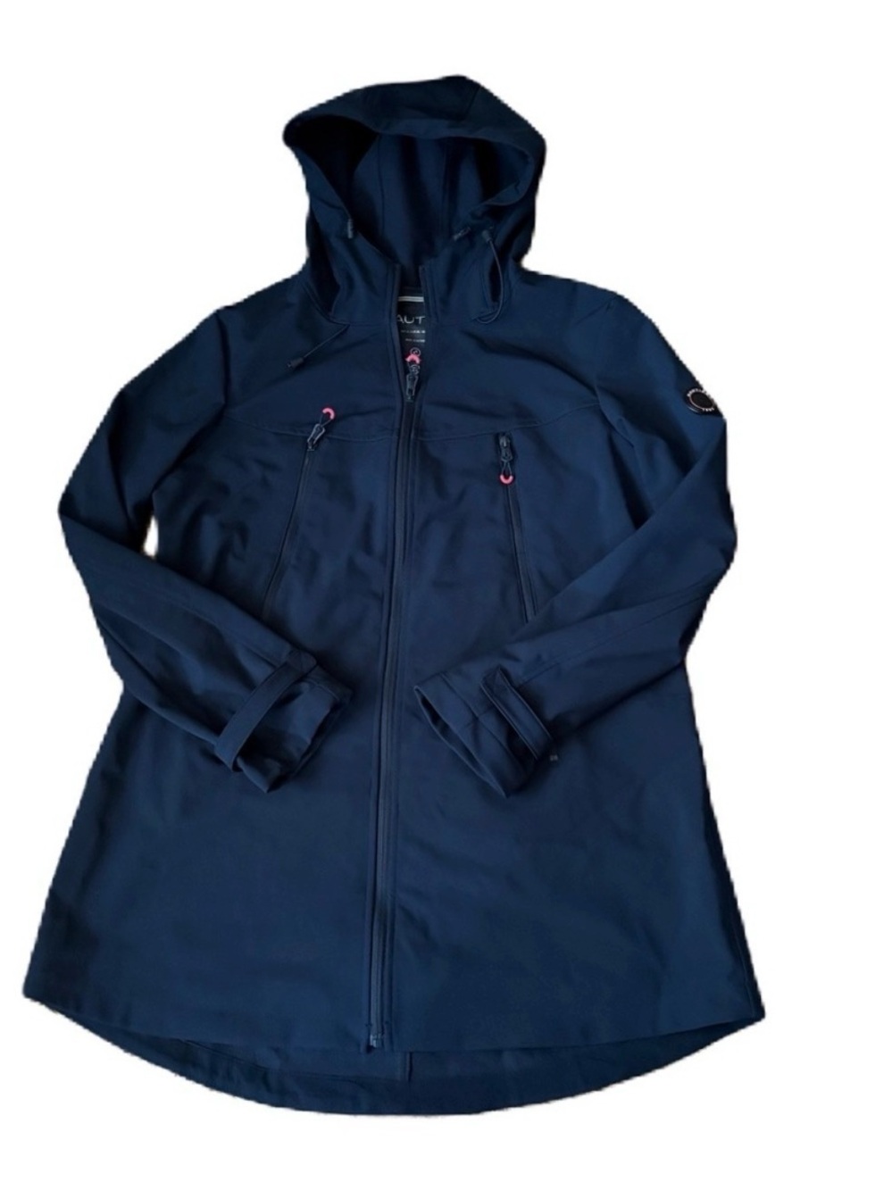Nautica Women's Dark Navy Hooded Water Resistant Coat